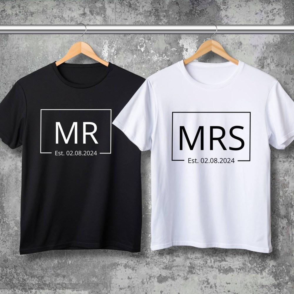 Парні футболки з принтом - MR & MRS!