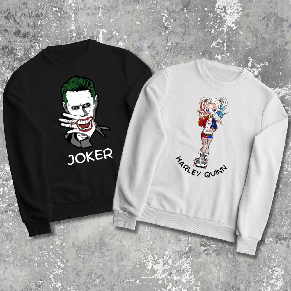 Парные свитшоты с принтом - Joker|Harley Quinn!