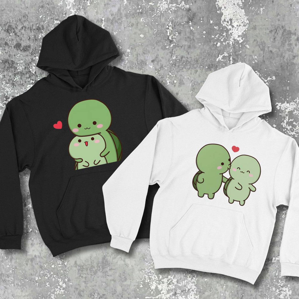 Парні худі з принтом - Черепашки!