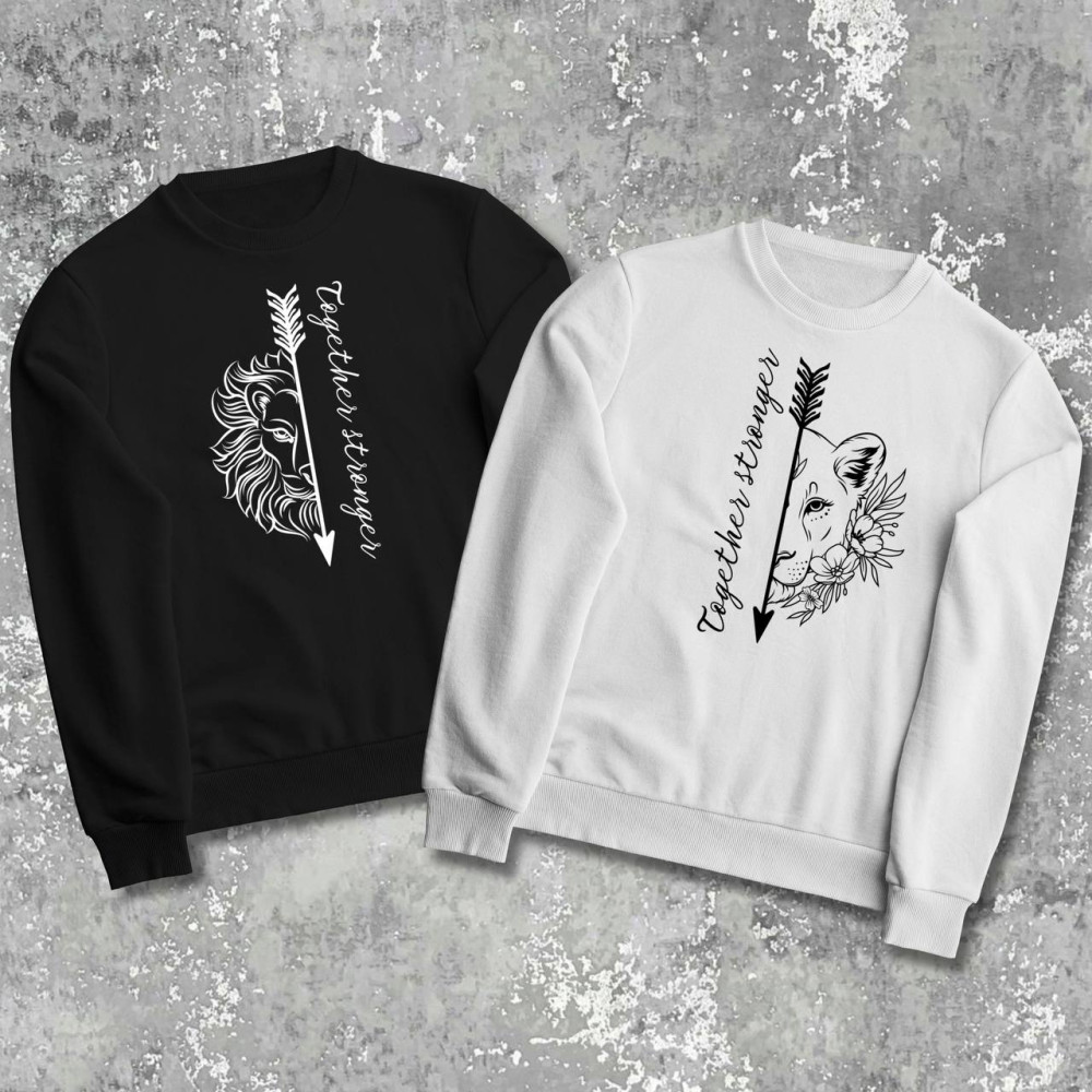 Парные свитшоты с принтом - King\queen!