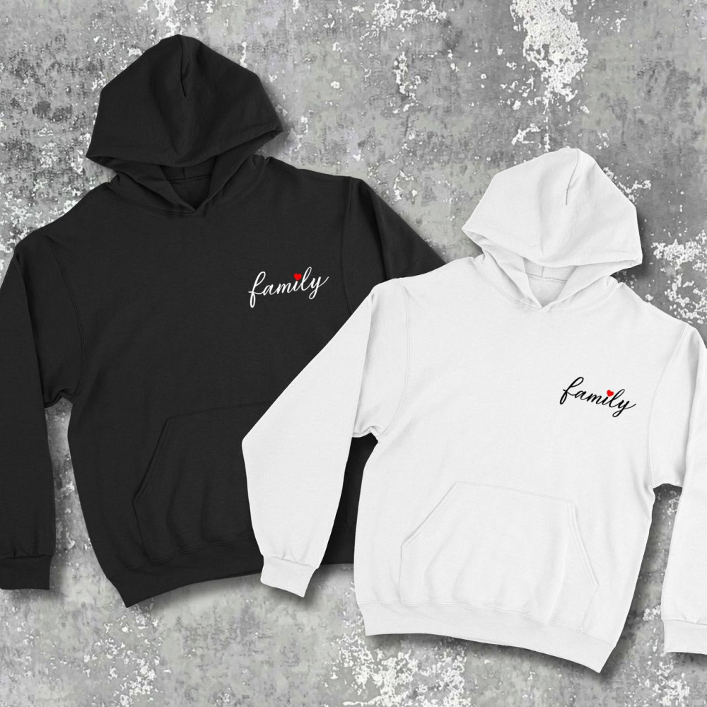 Парні худі з принтом - Family!