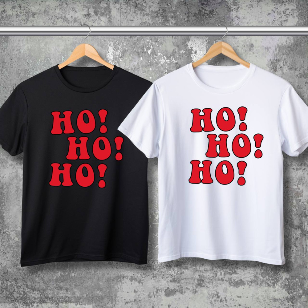 Парні футболки з принтом - Ho-Ho-Ho!