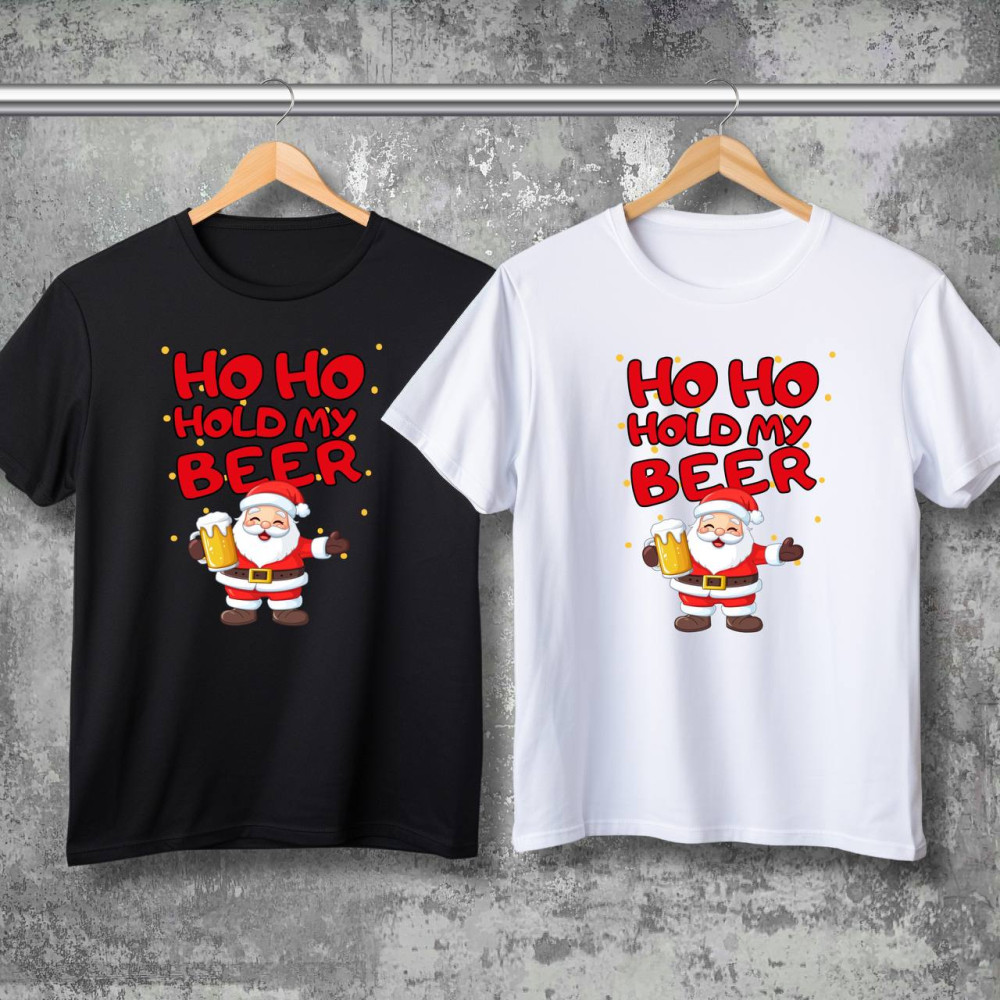 Парні футболки з принтом - Ho-Ho-Ho!
