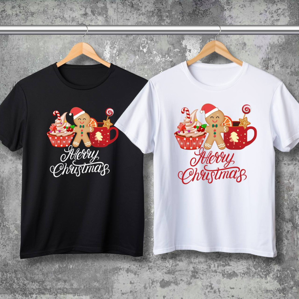 Парні футболки з принтом - Merry Christmas!