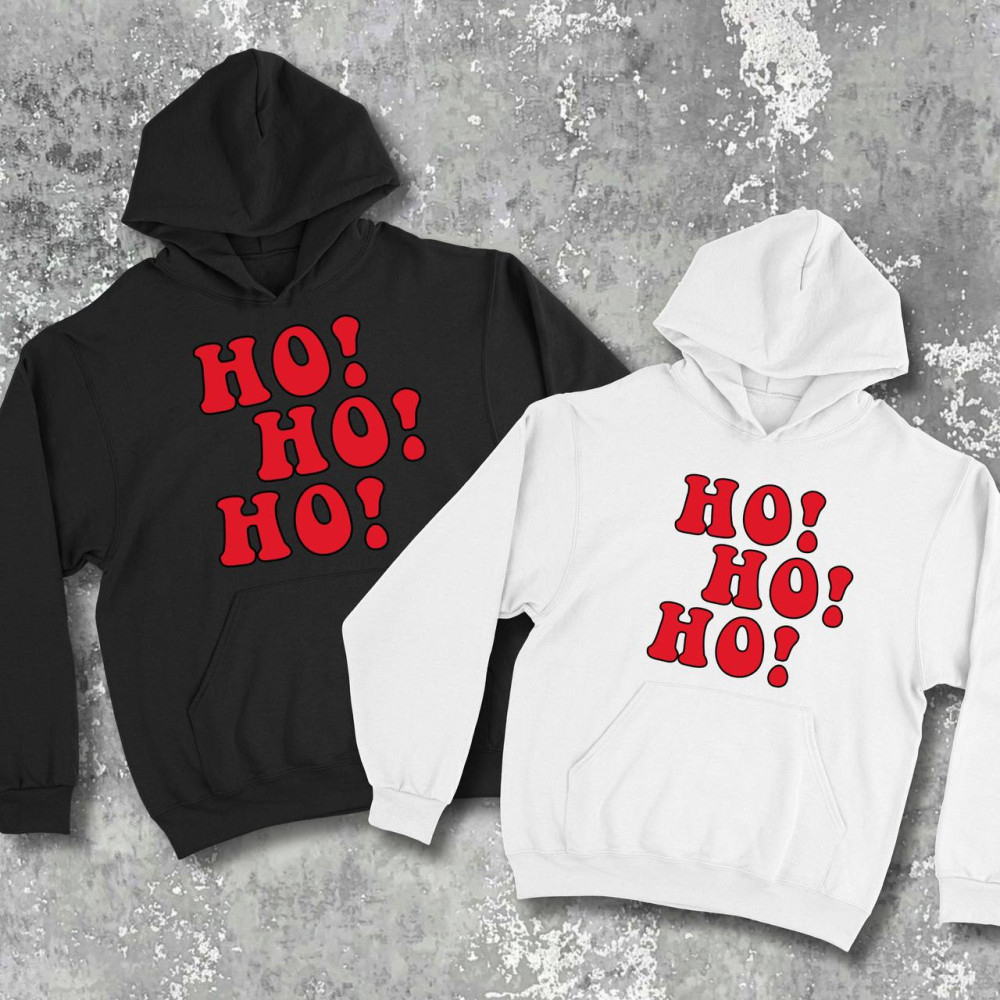 Парні худі з принтом - Ho Ho Ho