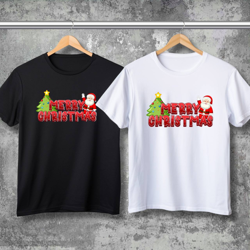 Парні футболки з принтом - Merry Christmas!