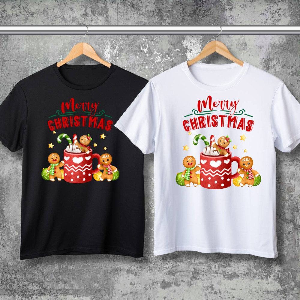 Парні футболки з принтом - Merry Christmas!