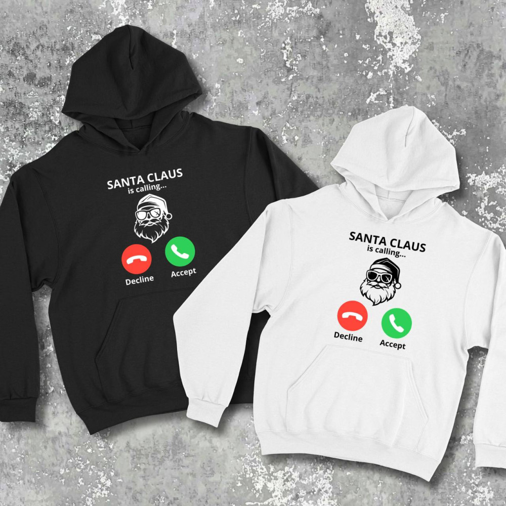 Парні худі з принтом - Santa