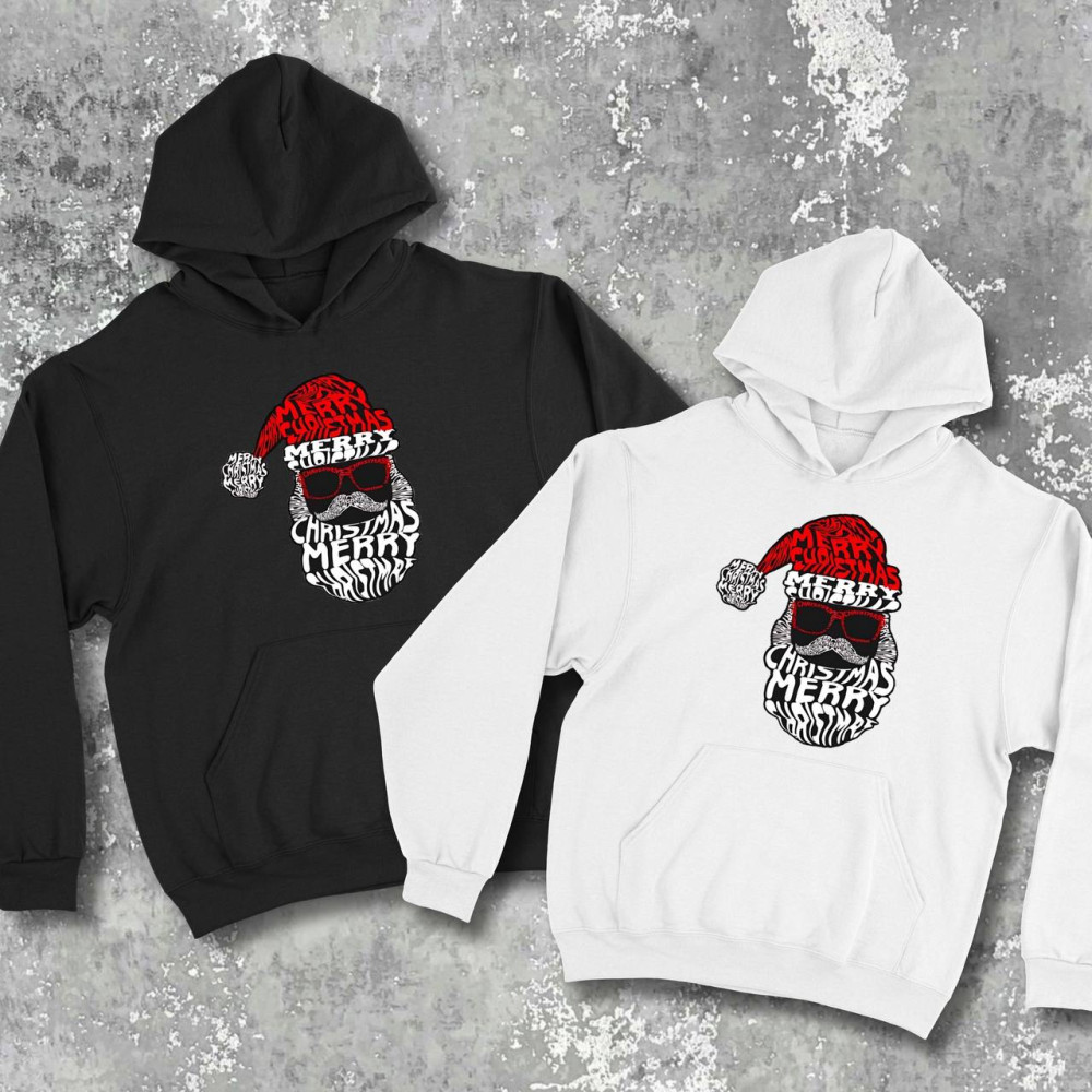 Парні худі з принтом - Santa