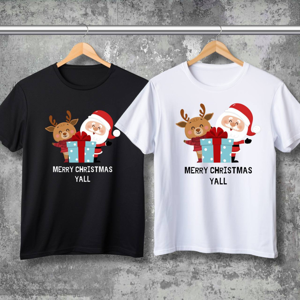 Парні футболки з принтом - Merry Christmas!