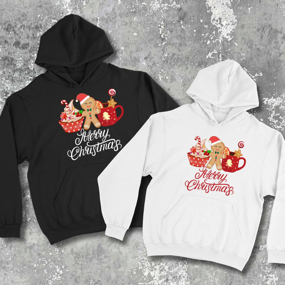 Парні худі з принтом - Merry Christamas