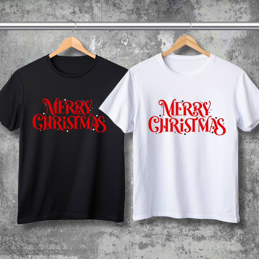 Парні футболки з принтом - Merry Christmas!