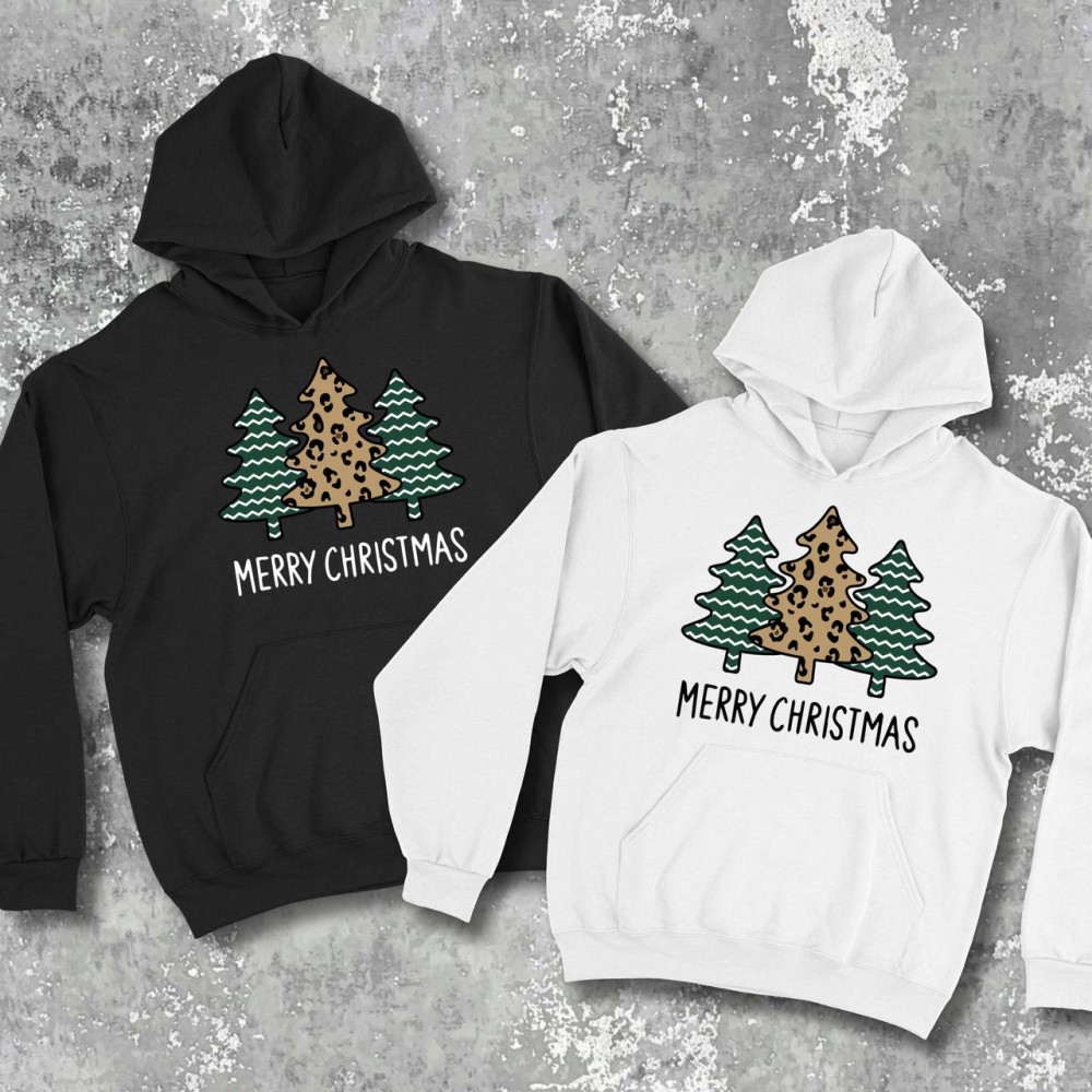 Парні худі з принтом - Merry Christamas