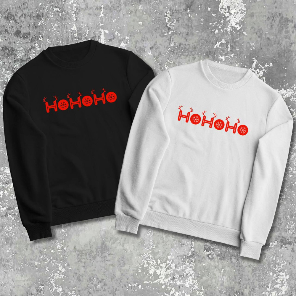 Парні світшоти з принтом - HO HO HO!