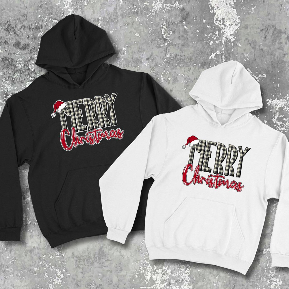 Парні худі з принтом - Merry Christamas