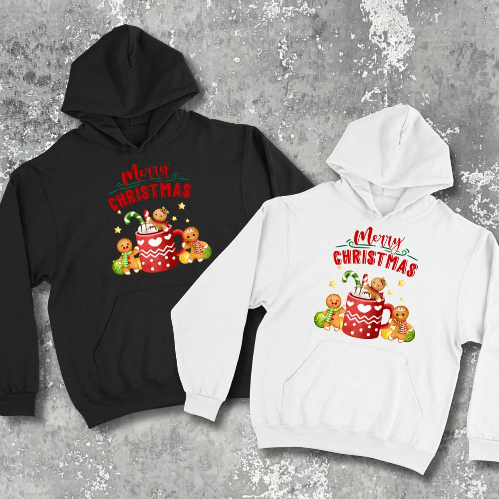 Парні худі з принтом - Merry Christamas