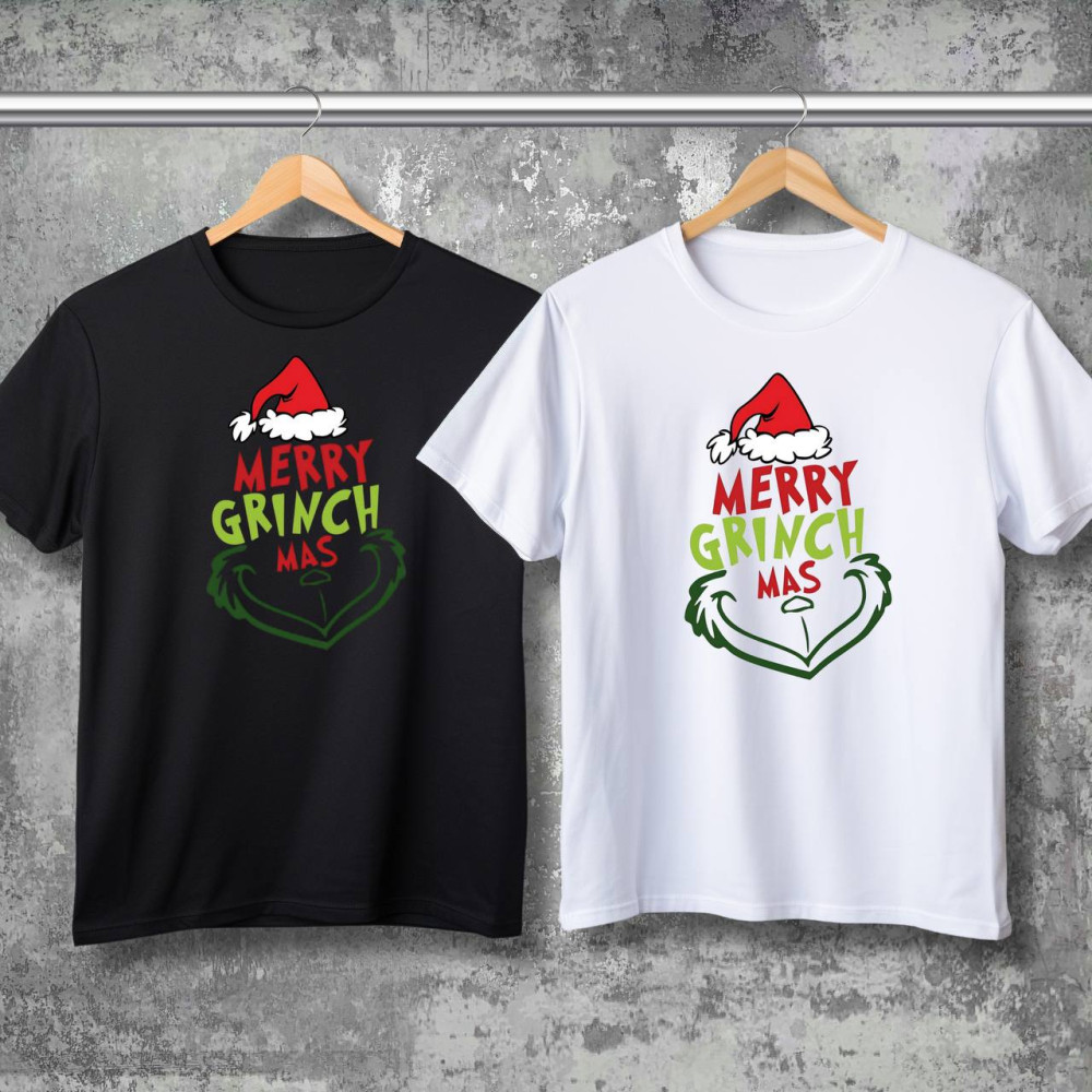 Парні футболки з принтом - Merry Grinch!