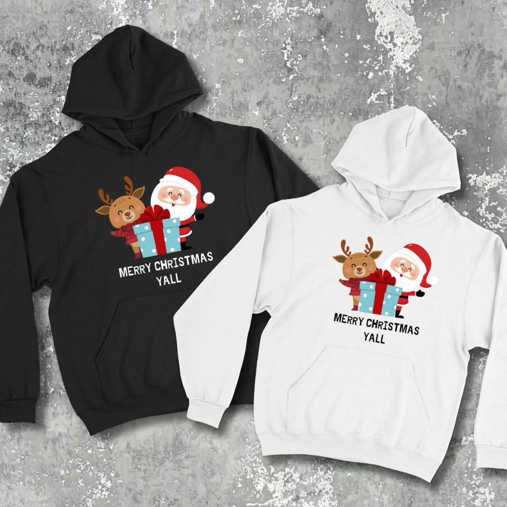 Парні худі з принтом - Merry Christamas