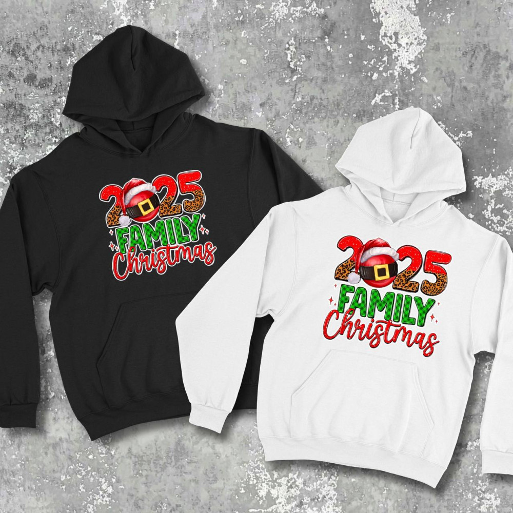 Парні худі з принтом - Family Christamas