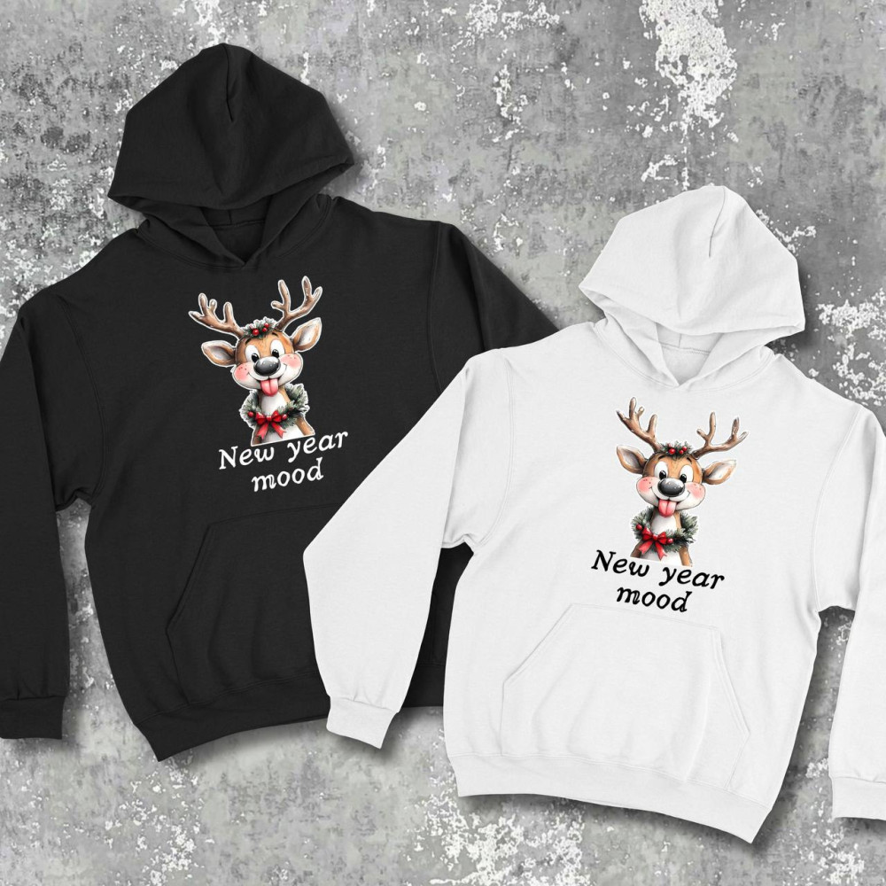 Парні худі з принтом - New Year Mood