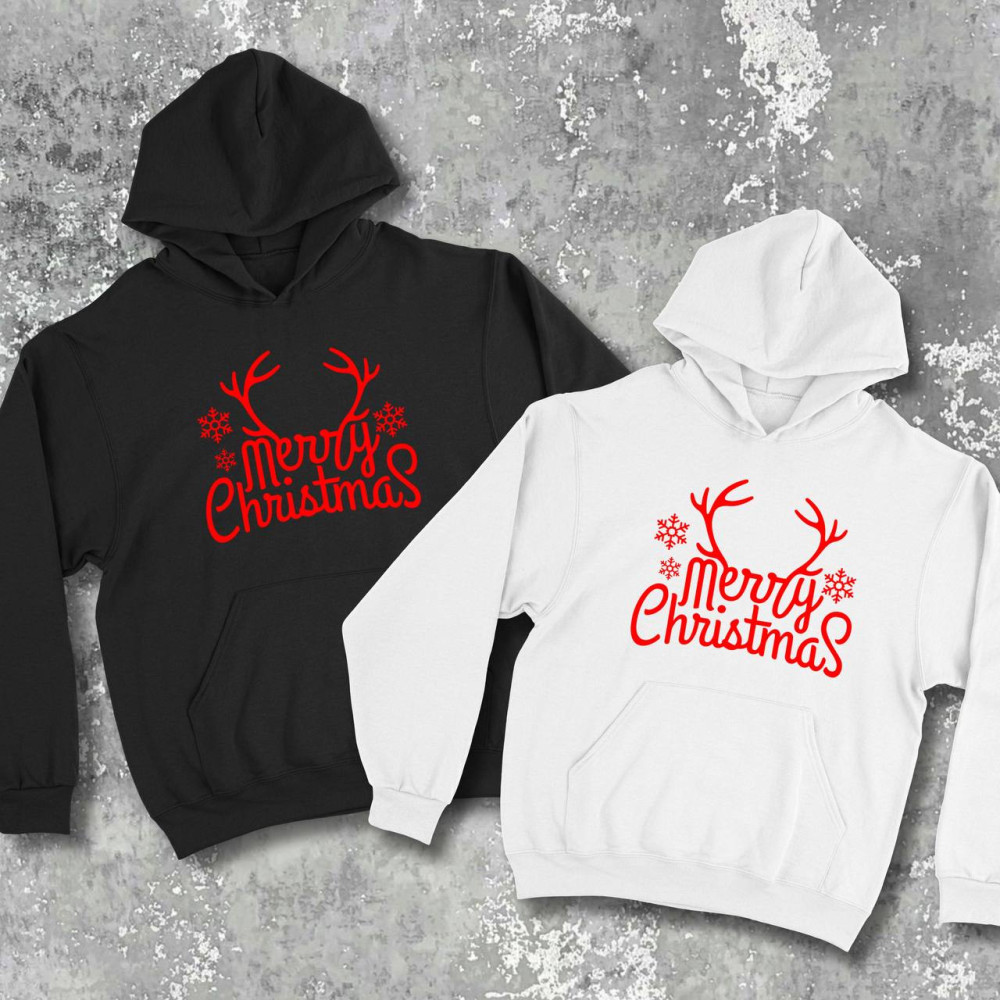 Парні худі з принтом - Merry Christamas