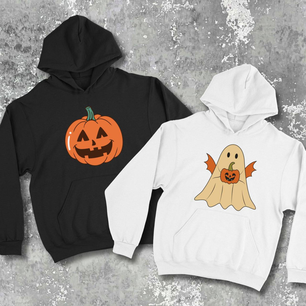 Парные худи с принтом - Хэллоуин!