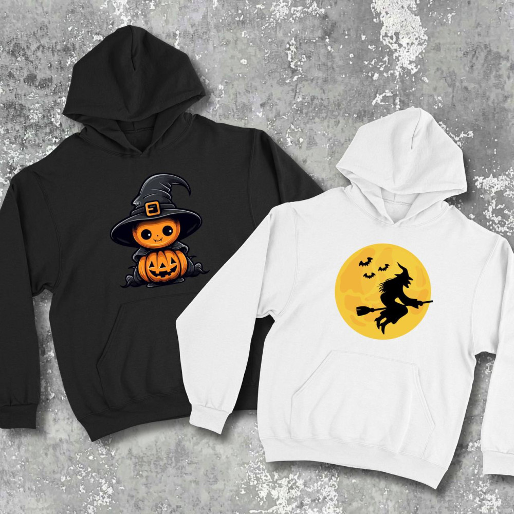 Парные худи с принтом - Хэллоуин!
