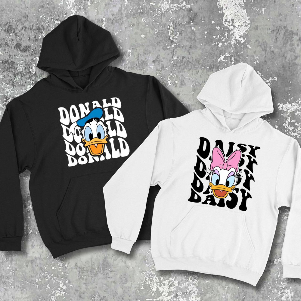 Парні худі з принтом - Donald\Daisy!
