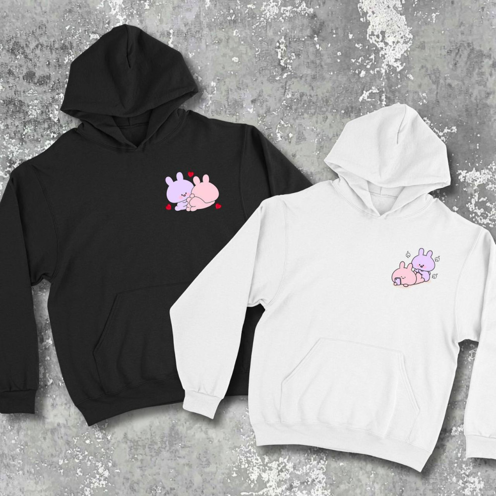 Парні худі з принтом - Love!