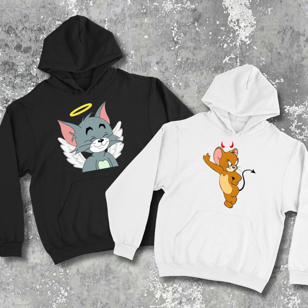 Парні худі з принтом - Том\Джері!