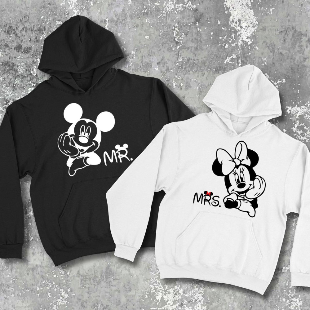 Парні худі з принтом - Mr\Mrs!