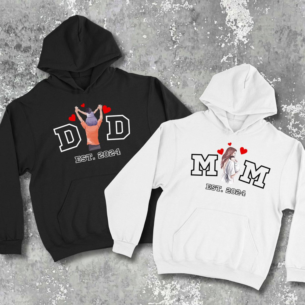 Парні худі з принтом - DAD\MAM!