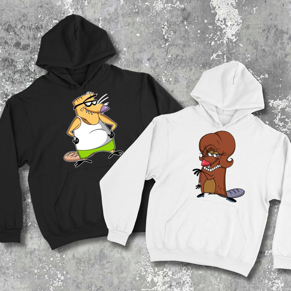 Парные худи с принтом -  Бобры!