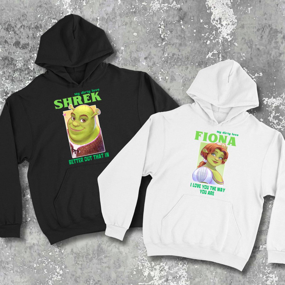 Парні худі з принтом - Шрек\Фіона!