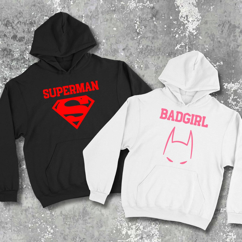 Парні худі з принтом - Superman\Badgirl!