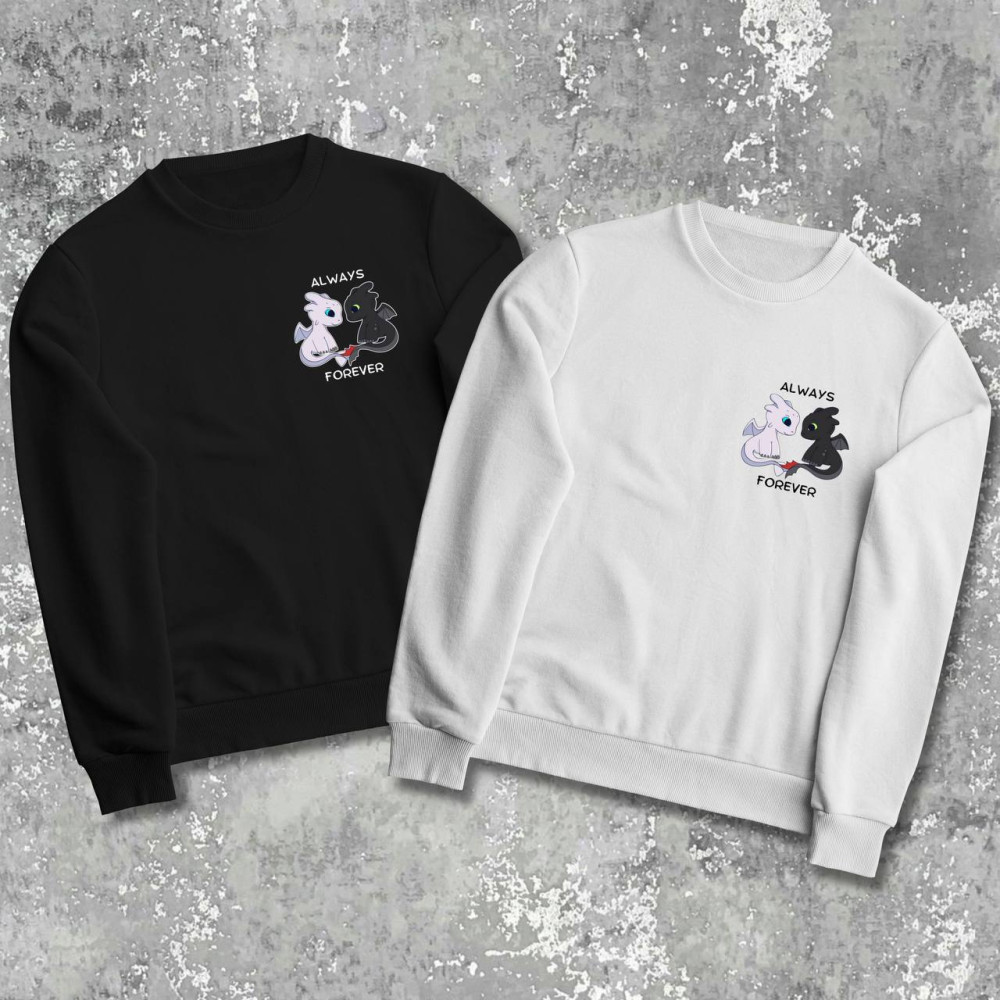 Парні світшоти з принтом -  Always forever!