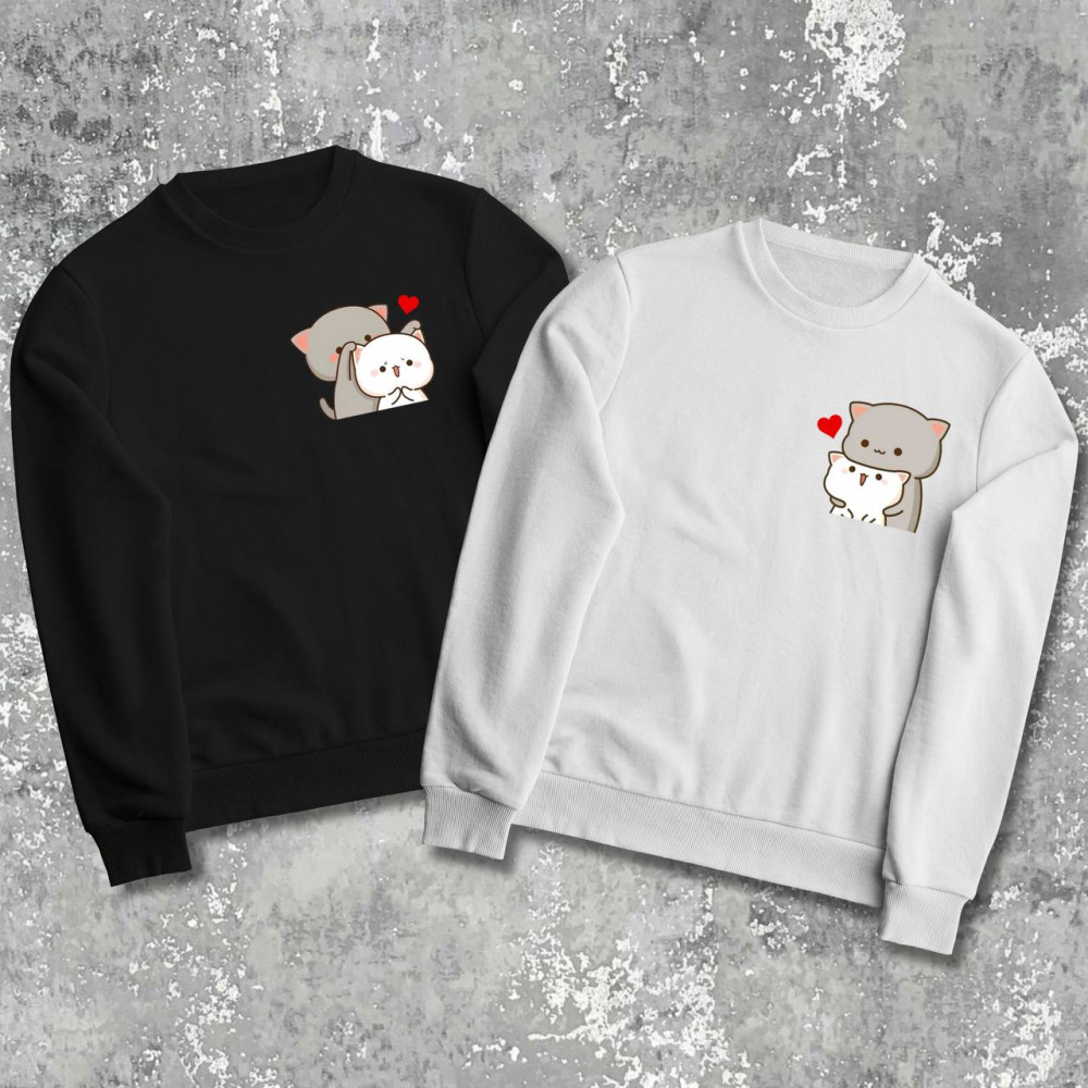 Парні світшоти з принтом -  Котики!