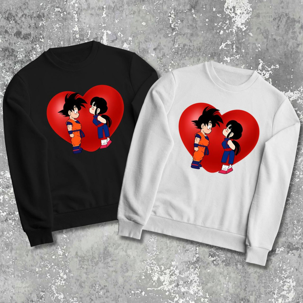 Парные свитшоты с принтом - Love!