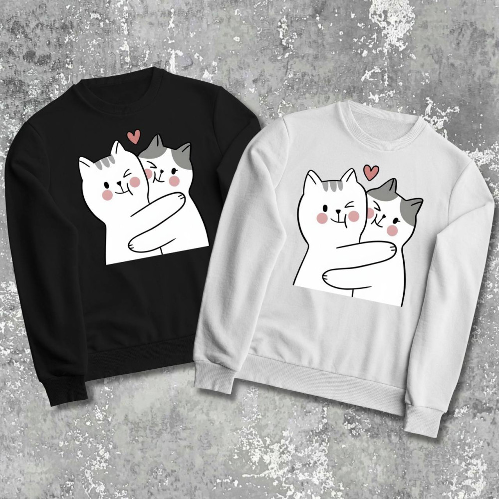 Парні світшоти з принтом -  Котики!