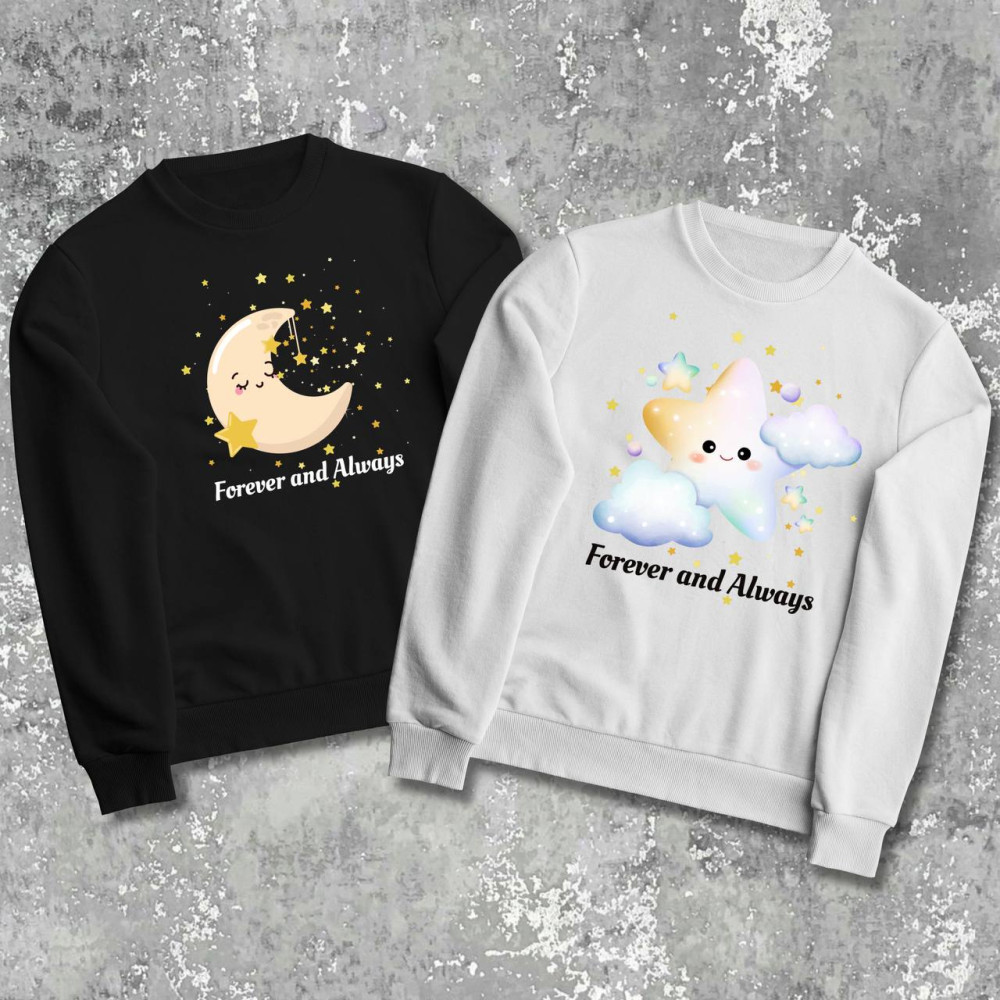 Парні світшоти з принтом -  Forever and Always!