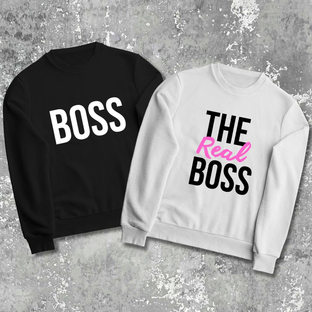 Парні світшоти з принтом - Boss!