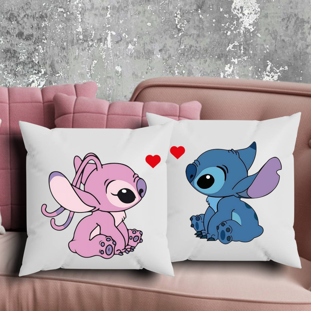 Парные подушки с принтом - Stich\Angel!