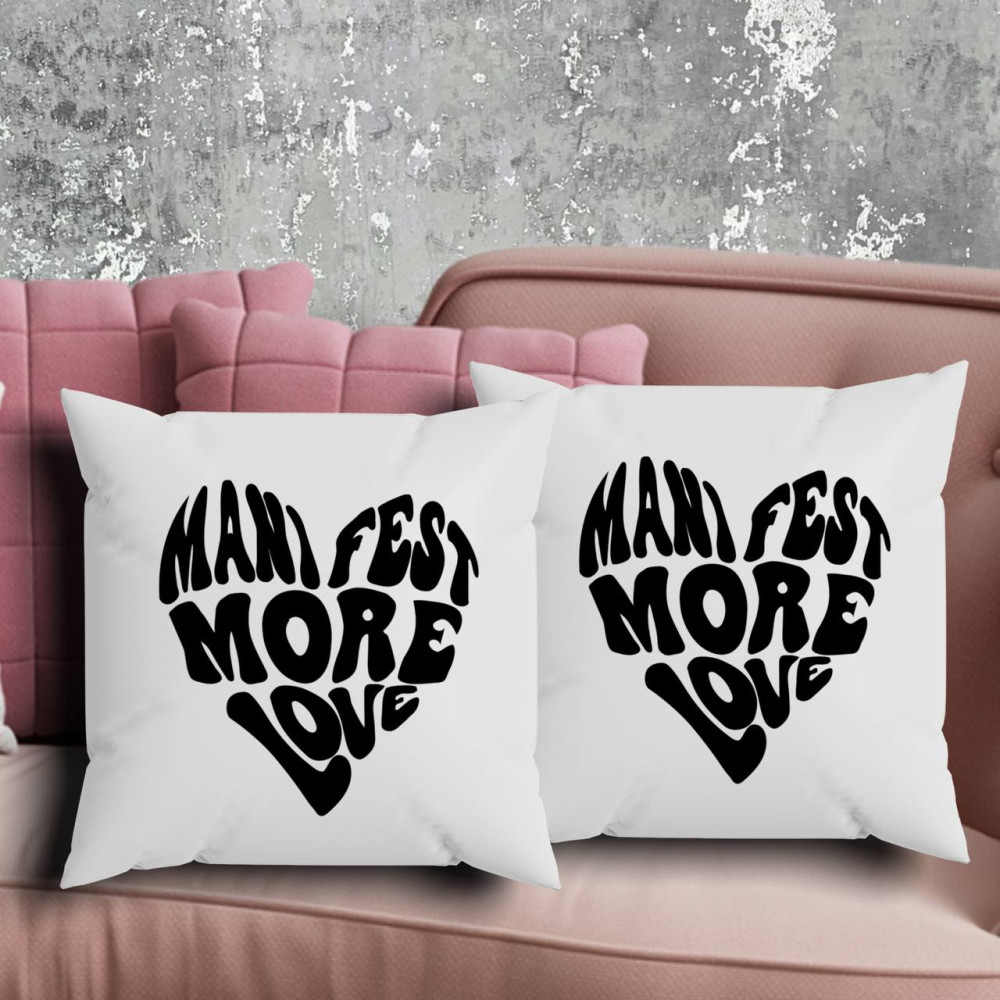 Парні подушки з принтом - Mani fest more love!