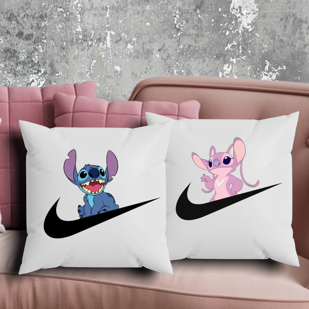 Парные подушки с принтом - Stich\Angel!