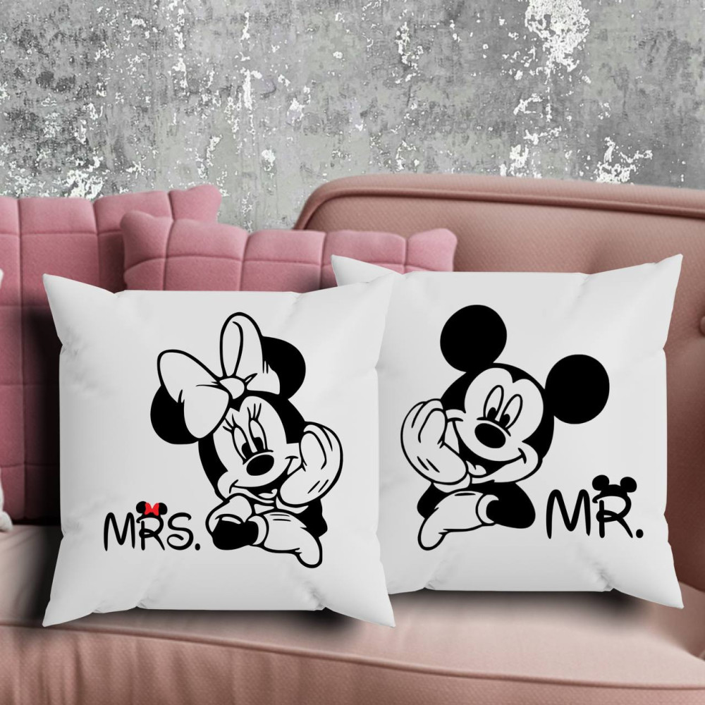 Парні подушки з принтом - Mr\Mrs!