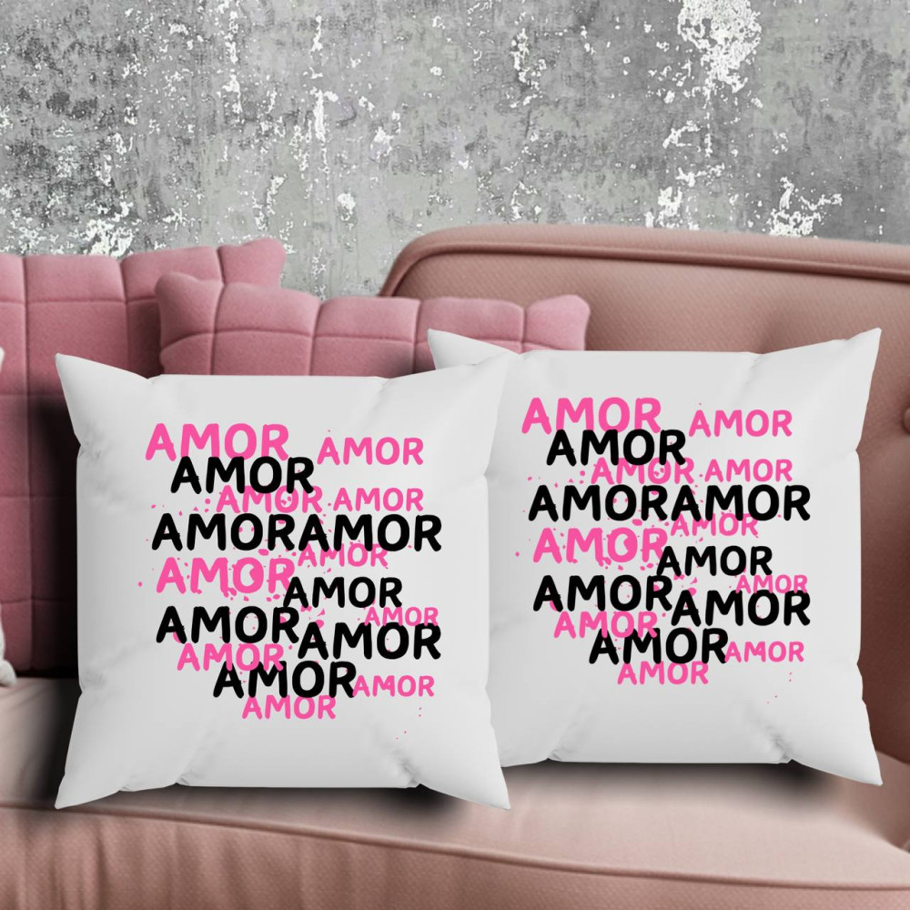 Парні подушки з принтом - Amore