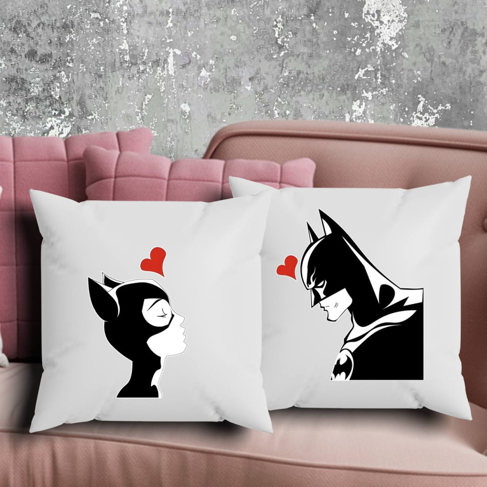 Парні подушки з принтом - Badgirl\Superman!
