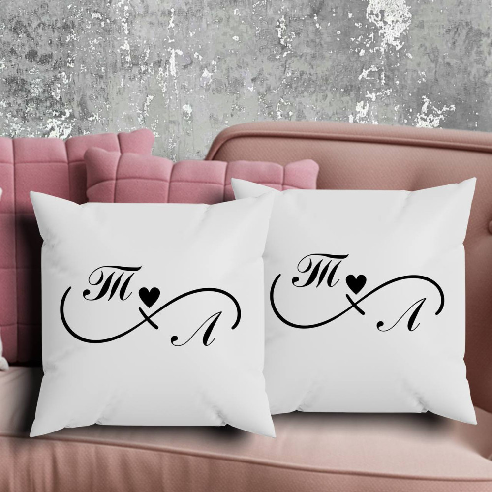 Парные подушки с принтом - Love!