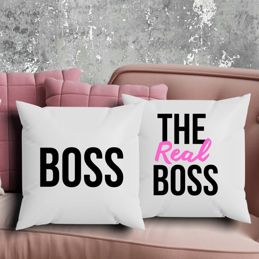 Парні подушки з принтом - Boss!