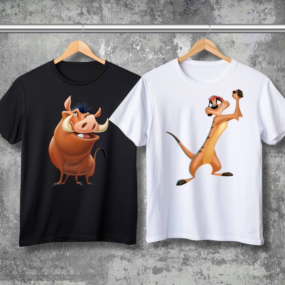 Парні футболки з принтом -  Тімон\Пумба!